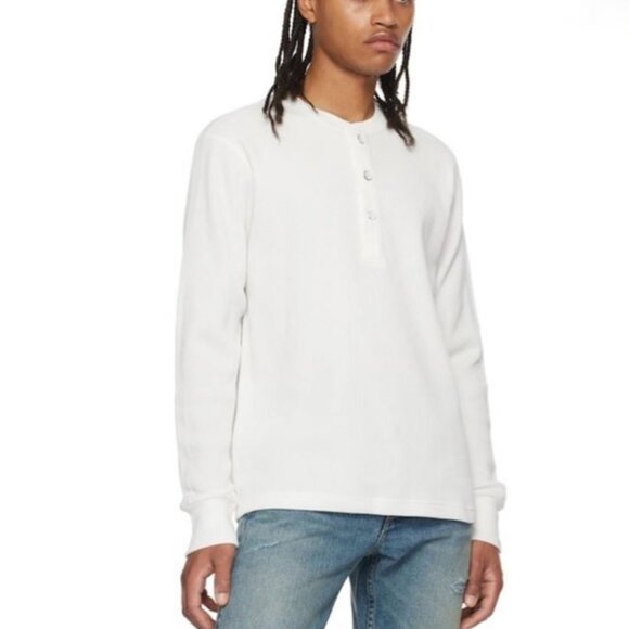 Rag & Bone Henley Waffle-Knit Crewneck - Picture 1 of 11
